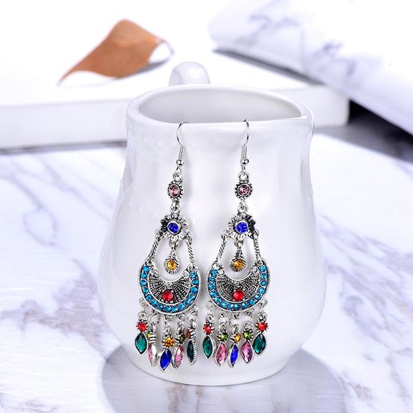 dangle & chandelier bohemian multilayer rhinestone tassel earrings for fashion women retro moon shaped hollow geometric long jewelry, Silver
dangle & chandelier bohemian multilayer rhinestone tassel earrings for fashion women retro moon shaped hollow geometric long jewelry, Silver