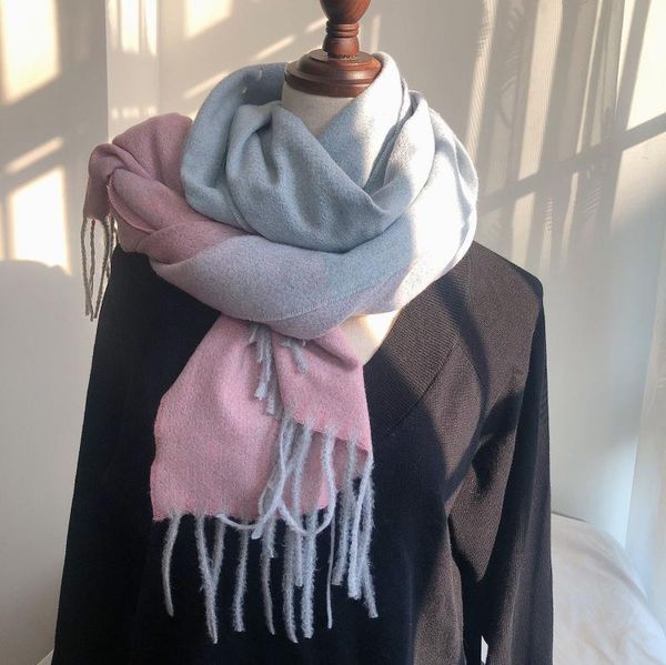scarves luxury women cashmere scarf winter pashmina warm gradient color shawls and wraps print thick blanket neck bufanda, Blue;gray
scarves luxury women cashmere scarf winter pashmina warm gradient color shawls and wraps print thick blanket neck bufanda, Blue;gray