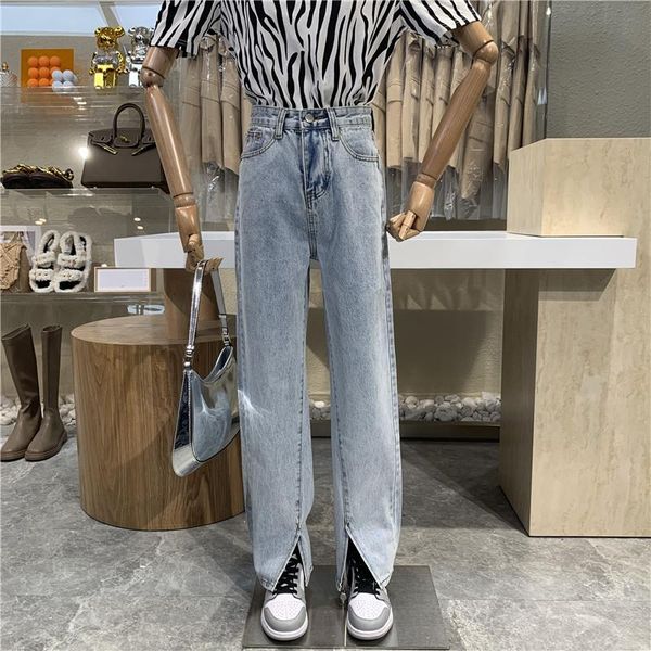 brand original design 2021 open fork high waist jeans wide-legged pants easy leisure micro flared women's, Blue
brand original design 2021 open fork high waist jeans wide-legged pants easy leisure micro flared women's, Blue