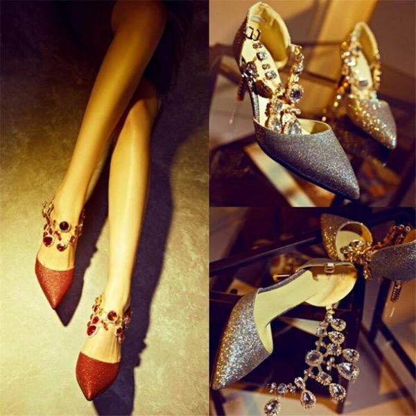dress shoes nice tide wedding red rhinestone single sequins pointed korean high heels 33-53 yards, Black
dress shoes nice tide wedding red rhinestone single sequins pointed korean high heels 33-53 yards, Black