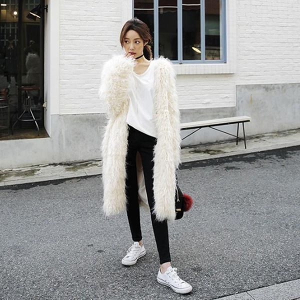 women's fur & faux clothes long fluffy warm fashionable street style v-neck 2021 winter -selling thick outerwear, Black
women's fur & faux clothes long fluffy warm fashionable street style v-neck 2021 winter -selling thick outerwear, Black