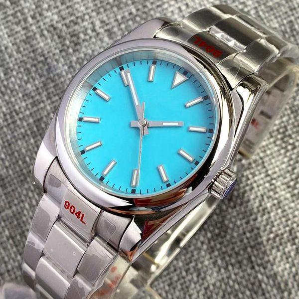 wristwatches 36mm automatic mens watch nh35 miyota 8215 movement sapphire glass green luminous oyster bracelet blue sunburst, Slivery;brown
wristwatches 36mm automatic mens watch nh35 miyota 8215 movement sapphire glass green luminous oyster bracelet blue sunburst, Slivery;brown