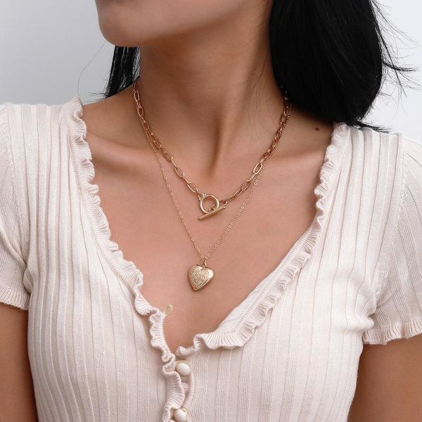 vintage love heart open double layers pendant necklace for women french minimalist geometry fashion jewelry gift 2021 necklaces, Silver
vintage love heart open double layers pendant necklace for women french minimalist geometry fashion jewelry gift 2021 necklaces, Silver
