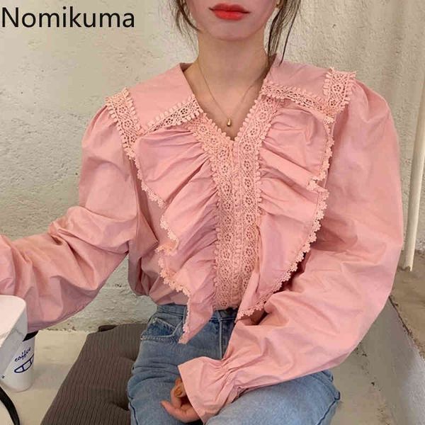nomikuma chic spring sweet ruffle women blouse causal puff long sleeve v-neck shirt new lace patchwork blusas 6e259 210427, White
nomikuma chic spring sweet ruffle women blouse causal puff long sleeve v-neck shirt new lace patchwork blusas 6e259 210427, White
