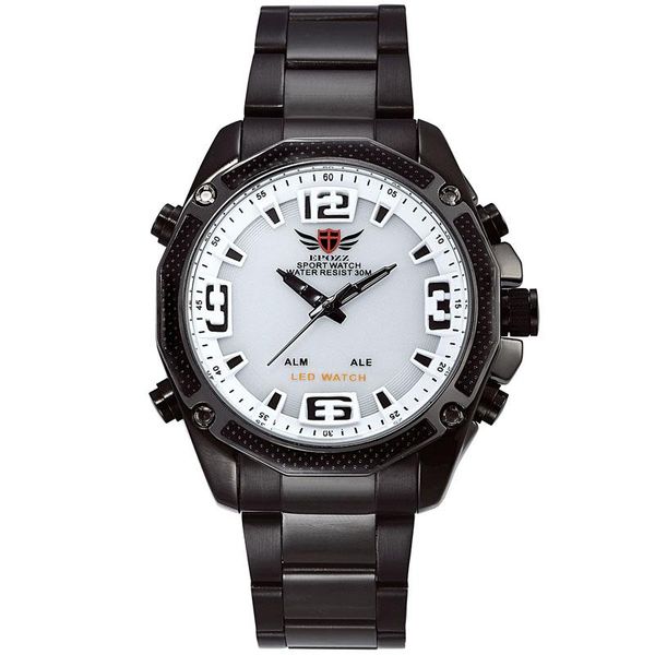 full black analog and led digital man watch stainless steel strap male clock hours relogio masculino 2306 wristwatches, Slivery;brown
full black analog and led digital man watch stainless steel strap male clock hours relogio masculino 2306 wristwatches, Slivery;brown