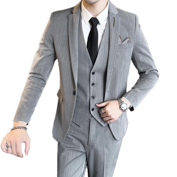 men fashion business stripe slim fit wedding suit jacket vest pants / male casual blazers coat trousers men's suits &, White;black
men fashion business stripe slim fit wedding suit jacket vest pants / male casual blazers coat trousers men's suits &, White;black