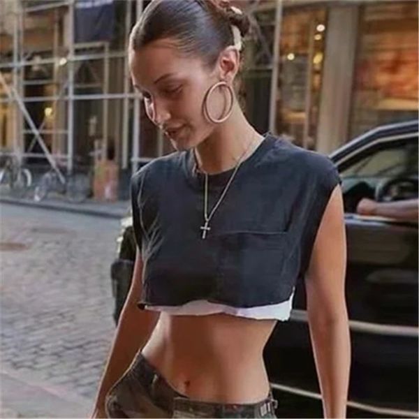 summer women two-piece sleeveless loose vintage super short t-shirt female harajuku streetwear clothes 210514, White
summer women two-piece sleeveless loose vintage super short t-shirt female harajuku streetwear clothes 210514, White