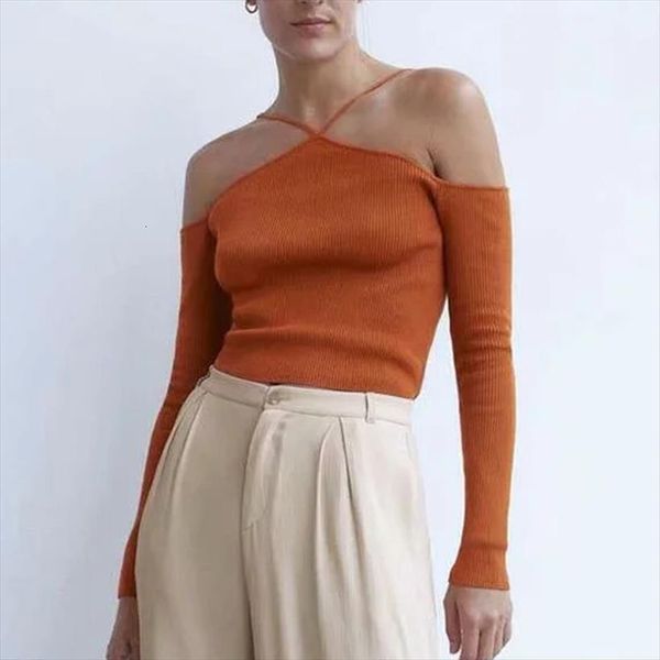 stylish halter without shoulder womens sweaters stretchy design long sleeve female chic knitted girl short top, White;black
stylish halter without shoulder womens sweaters stretchy design long sleeve female chic knitted girl short top, White;black