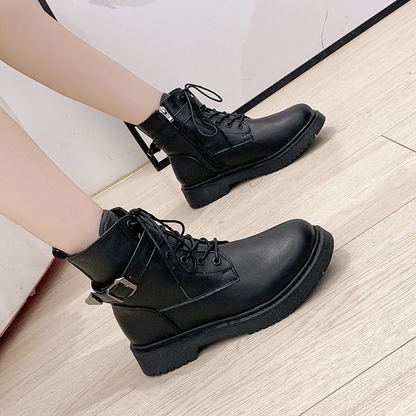 ankle boots for women shoes woman thick bottom mid heels leather boots buckle strap lace up winter boots botas mujer plus size, Black
ankle boots for women shoes woman thick bottom mid heels leather boots buckle strap lace up winter boots botas mujer plus size, Black