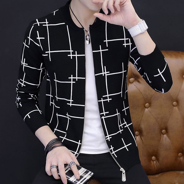 men's sweaters men sweater cardigan zipper autumn and winter korean style male slim trend knitted outerwear teenager boy m55 8eer, White;black
men's sweaters men sweater cardigan zipper autumn and winter korean style male slim trend knitted outerwear teenager boy m55 8eer, White;black