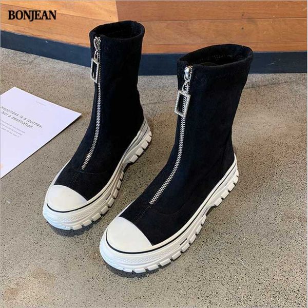 boots bonjean style ankle women's autumn/winter 2021 thick sole front zipper elastic fabric skinny, Black
boots bonjean style ankle women's autumn/winter 2021 thick sole front zipper elastic fabric skinny, Black
