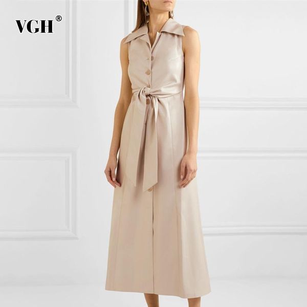 casual dresses vgh beige patchwork pu female lapel collar sleeveless high waist lace up slim dress for women 2021 summer fashion style, Black;gray
casual dresses vgh beige patchwork pu female lapel collar sleeveless high waist lace up slim dress for women 2021 summer fashion style, Black;gray