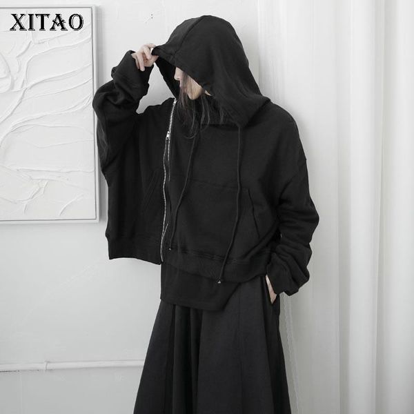 women's hoodies & sweatshirts xitao minority sweatshirt women fashion wild loose zipper dark style trend clothes 2021 autumn zy1111, Black
women's hoodies & sweatshirts xitao minority sweatshirt women fashion wild loose zipper dark style trend clothes 2021 autumn zy1111, Black
