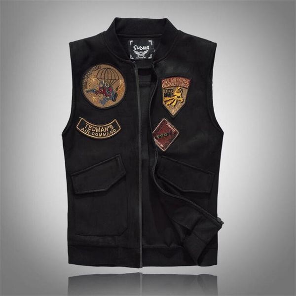 men's vests 2021 spring brand embroidery black denim vest punk rock style waistcoat motorcycle sleeveless jacket size m-5xl, Black;white
men's vests 2021 spring brand embroidery black denim vest punk rock style waistcoat motorcycle sleeveless jacket size m-5xl, Black;white