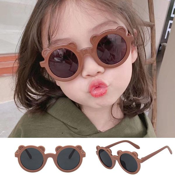 sunglasses 2021 children's brown bear male and female baby cute cartoon, Blue