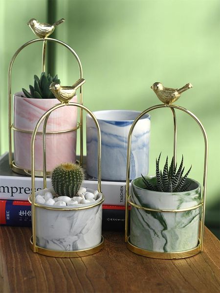 nordic home and garden decor marble stripe ceramic plant pots mini succulent pot hanging flower with wrought iron stand planters &
nordic home and garden decor marble stripe ceramic plant pots mini succulent pot hanging flower with wrought iron stand planters &