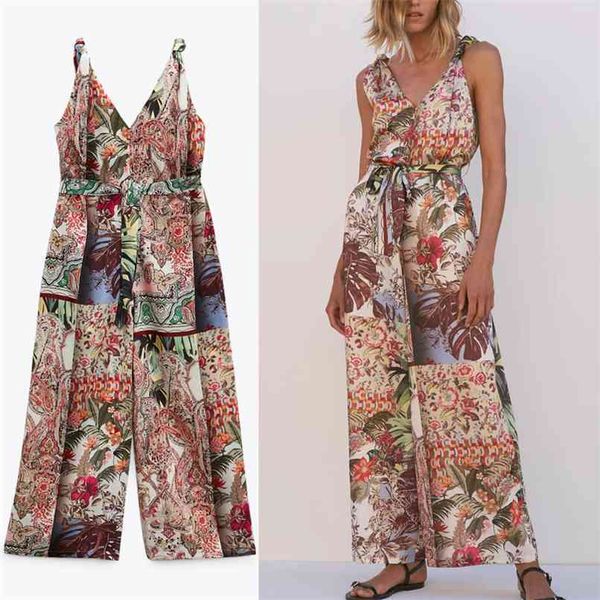 floral print loose jumpsuit women sleeveless knotted straps long summer romper chic back zip vintage tied belt jumpsuits 210524, Black;white
floral print loose jumpsuit women sleeveless knotted straps long summer romper chic back zip vintage tied belt jumpsuits 210524, Black;white