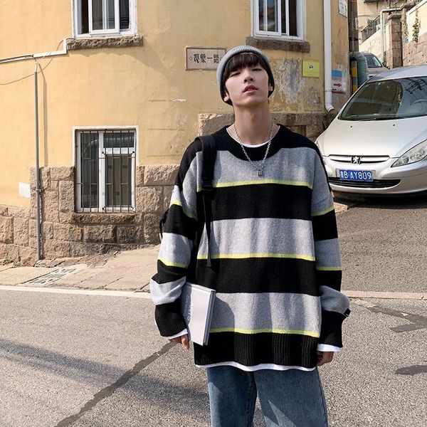 men's sweaters men's winter sweater harajuku striped fashion sweter oversize knitted or crocheted clothes zb98, White;black
men's sweaters men's winter sweater harajuku striped fashion sweter oversize knitted or crocheted clothes zb98, White;black