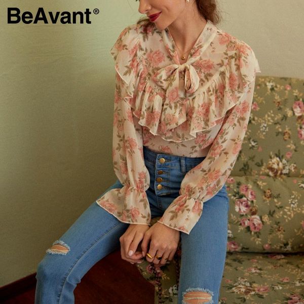women's blouses & shirts beavant casual bow tie ruffle women blouse shirt trumpet sleeve flower female girlish style chiffon ladies, White
women's blouses & shirts beavant casual bow tie ruffle women blouse shirt trumpet sleeve flower female girlish style chiffon ladies, White
