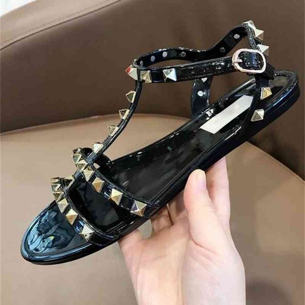 dress shoes summer new v brand flat beach women seaside jelly non-slip rivets studs sandals 40 98h7, Black
dress shoes summer new v brand flat beach women seaside jelly non-slip rivets studs sandals 40 98h7, Black