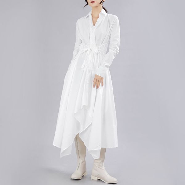 2021eam 2021 new spring autumn lapel long sleeve button bandage stitch pleated irregular shirt dress women fashion tide jy778, Black;gray
2021eam 2021 new spring autumn lapel long sleeve button bandage stitch pleated irregular shirt dress women fashion tide jy778, Black;gray