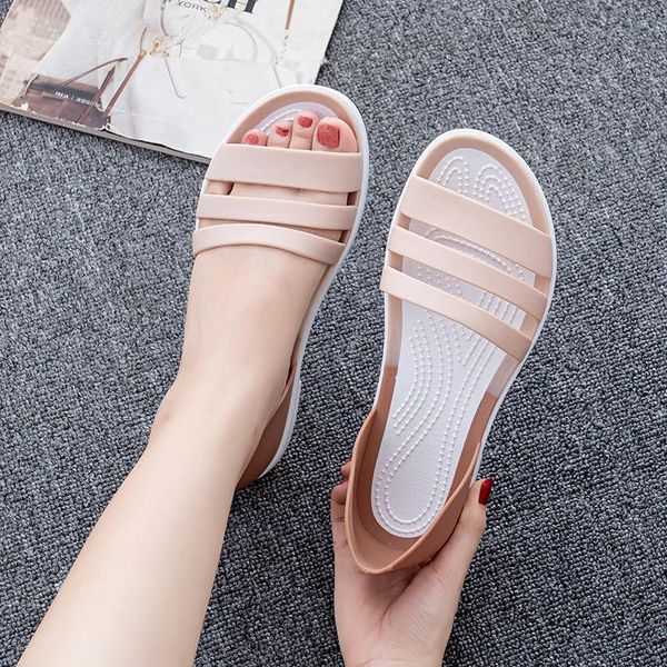 sandals 2021 summer style women flat beach shoes seaside plastic fashion crystal jelly, Black
sandals 2021 summer style women flat beach shoes seaside plastic fashion crystal jelly, Black