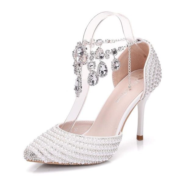 sandals women wedding party pu rhinestones buckle strap 9.5cm thin high heels pointed toe sandal shoes 2021 size 35-42, Black
sandals women wedding party pu rhinestones buckle strap 9.5cm thin high heels pointed toe sandal shoes 2021 size 35-42, Black