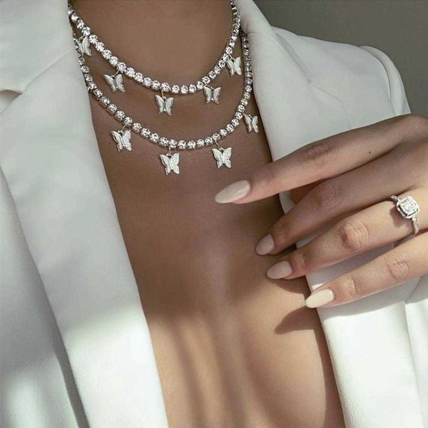 designer necklace luxury jewelry stonefans multi chain butterfly layered double layer for women shiny single rhinestone ins fashion, Silver
designer necklace luxury jewelry stonefans multi chain butterfly layered double layer for women shiny single rhinestone ins fashion, Silver