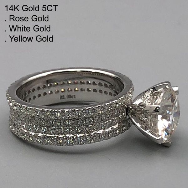white gold 5 moissanite diamond ring women round luxury 4 laps wedding party engagement anniversary ct d color cluster rings, Golden;silver
white gold 5 moissanite diamond ring women round luxury 4 laps wedding party engagement anniversary ct d color cluster rings, Golden;silver