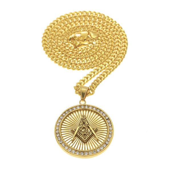 pendant necklaces men stainless steel round masonic charm iced out rhinestone ason hip hop necklace gifts fashion jewelry, Silver
pendant necklaces men stainless steel round masonic charm iced out rhinestone ason hip hop necklace gifts fashion jewelry, Silver