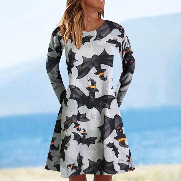 casual dresses women's dress autumn halloween printed long sleeve bat printing festivals short ladies girls daily, Black;gray
casual dresses women's dress autumn halloween printed long sleeve bat printing festivals short ladies girls daily, Black;gray