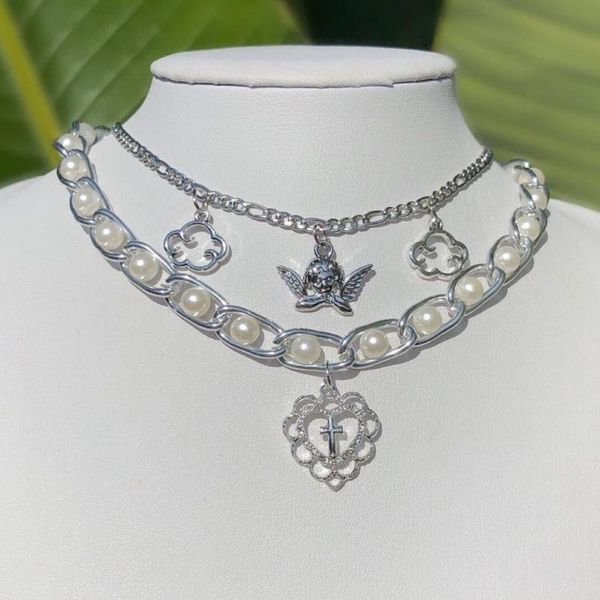 chokers vintage angel pearl hollow out cloud heart cross pendant necklace for women punk harajuku hip hop baroque choker 2021, Golden;silver
chokers vintage angel pearl hollow out cloud heart cross pendant necklace for women punk harajuku hip hop baroque choker 2021, Golden;silver