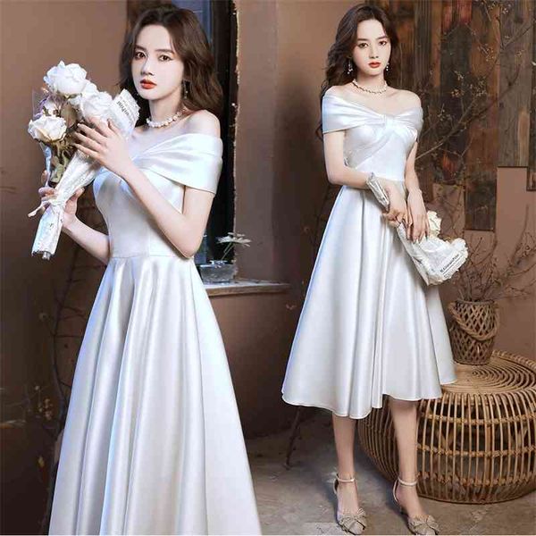 one shoulder elegant toast french small women's dinner party slim evening dress, White;black
one shoulder elegant toast french small women's dinner party slim evening dress, White;black