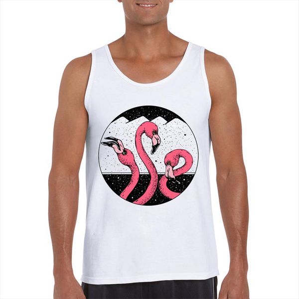 fashion night flamingos men tank o neck sleeveless pink bird vest funny casual tee, White;black
fashion night flamingos men tank o neck sleeveless pink bird vest funny casual tee, White;black