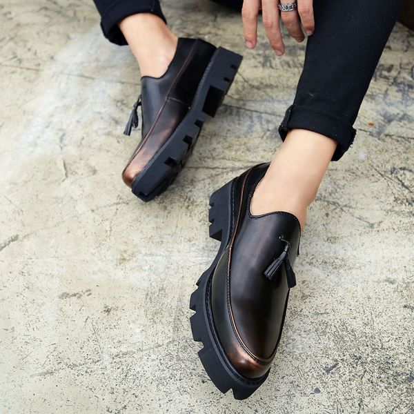 45.46.47 size autumn new mens youth slip-on fashion shoes korean pointed business casual hair stylist nightclub platform leather shoes, Black
45.46.47 size autumn new mens youth slip-on fashion shoes korean pointed business casual hair stylist nightclub platform leather shoes, Black