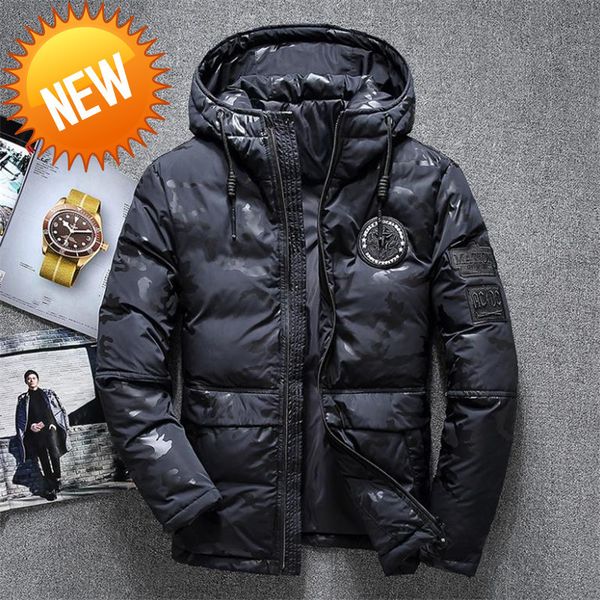 new duck down jacket men coat thick snow parka hooded warm winter male outerwear, Black
new duck down jacket men coat thick snow parka hooded warm winter male outerwear, Black