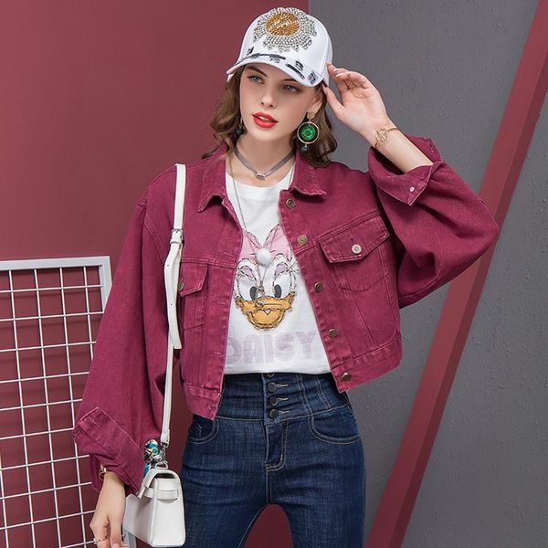autumn women's denim jackets young street fashion casual solid long sleeve slim elegant short jean coat, Black;brown
autumn women's denim jackets young street fashion casual solid long sleeve slim elegant short jean coat, Black;brown
