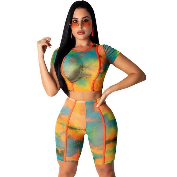 tie dye print 2 piece women tracksuits outfits two set crop and shorts sheer mesh club, Gray
tie dye print 2 piece women tracksuits outfits two set crop and shorts sheer mesh club, Gray