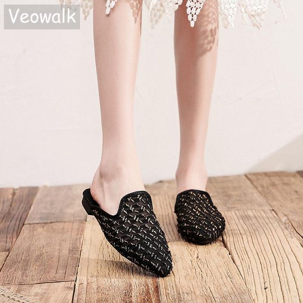veowalk lace mesh women pointy toe slippers gold silk embroidered summer flat mules breathable soft ladies indoor home shoes, Black
veowalk lace mesh women pointy toe slippers gold silk embroidered summer flat mules breathable soft ladies indoor home shoes, Black