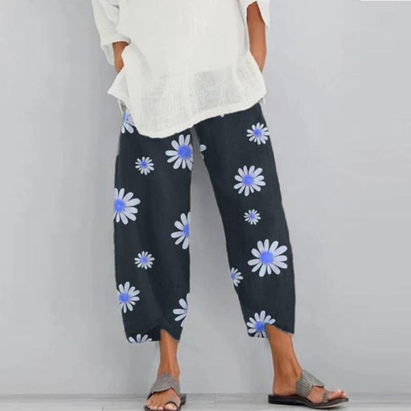 women's pants & capris ethnic style daisy print pant women plus size straight loose summer casaul elastic waist wide leg female jy4, Black;white
women's pants & capris ethnic style daisy print pant women plus size straight loose summer casaul elastic waist wide leg female jy4, Black;white