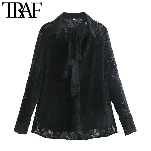 women fashion with bow tie semi-sheer lace blouses vintage long sleeve split hem female shirts chic 210507, White
women fashion with bow tie semi-sheer lace blouses vintage long sleeve split hem female shirts chic 210507, White