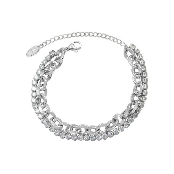 stainless steel chain markains simple design high-grade zircon color double-layer bracelet gift for women fashion punk jewelry, Golden;silver
stainless steel chain markains simple design high-grade zircon color double-layer bracelet gift for women fashion punk jewelry, Golden;silver