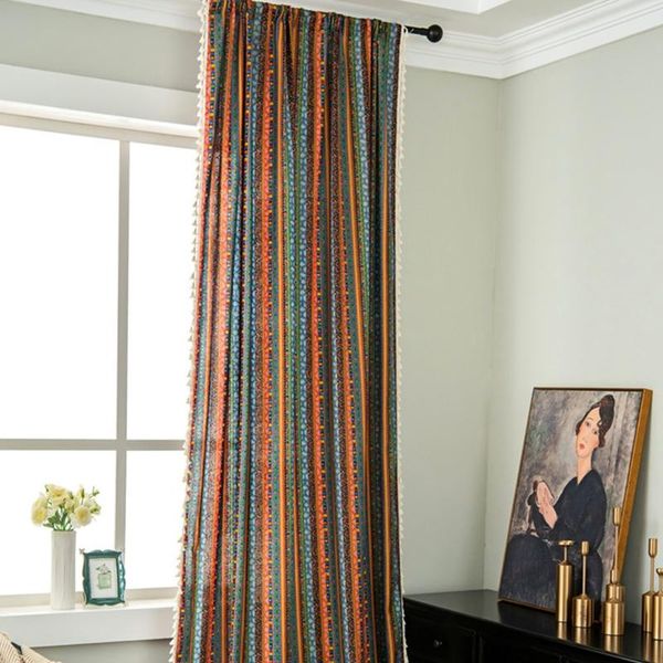 curtain & drapes bohemian colorful geometric striped darkening with tassels rod pocket semi-blackout window bedroom decor
curtain & drapes bohemian colorful geometric striped darkening with tassels rod pocket semi-blackout window bedroom decor