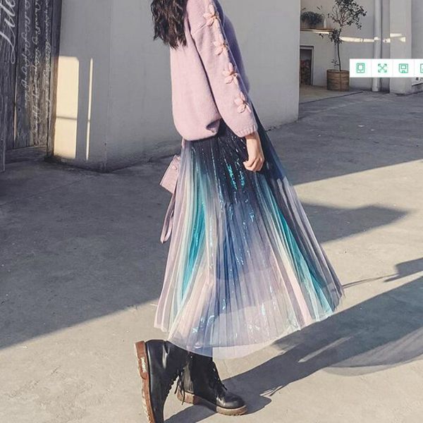 skirts shine mesh a-line pleated ankle long autumn rainbow colorful metallic maxi tulle gradient, Black
skirts shine mesh a-line pleated ankle long autumn rainbow colorful metallic maxi tulle gradient, Black