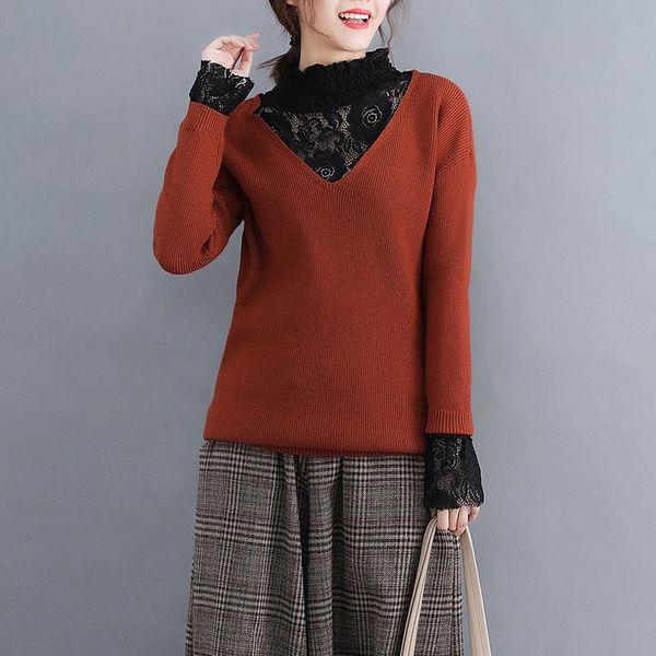 women's sweaters plus size sweater women turtleneck long sleeve patchwork knitted female autumn winter lace stitching 3588ly, White;black
women's sweaters plus size sweater women turtleneck long sleeve patchwork knitted female autumn winter lace stitching 3588ly, White;black