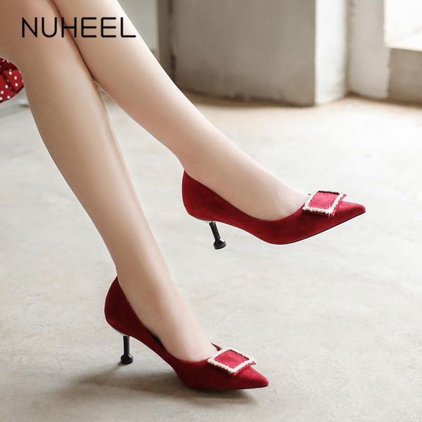 dress shoes nuheel women's french square buckle shallow mouth pointed high heels spring elegant style fashion wild women, Black
dress shoes nuheel women's french square buckle shallow mouth pointed high heels spring elegant style fashion wild women, Black