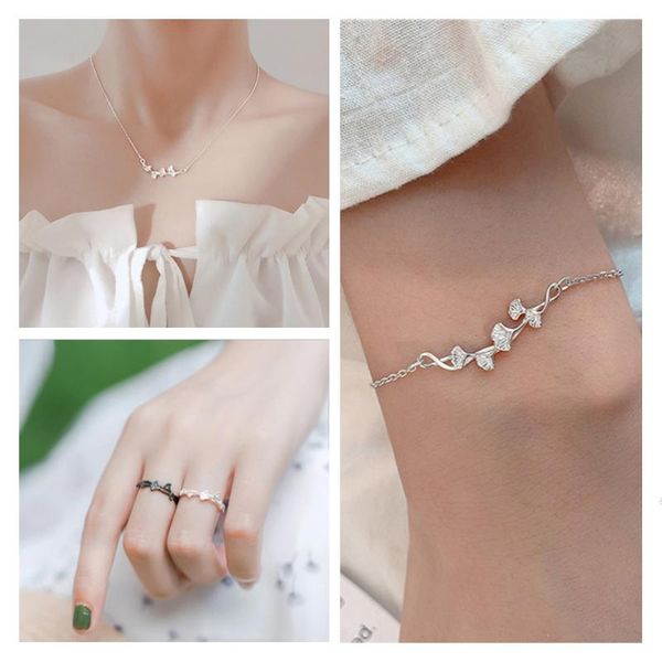 earrings & necklace trendy ginkgo leaf bracelet rings for women jewelry set beautiful gift fashion silver plated clavicle lady
earrings & necklace trendy ginkgo leaf bracelet rings for women jewelry set beautiful gift fashion silver plated clavicle lady