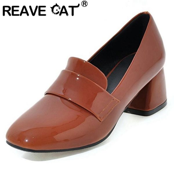 dress shoes reave cat woman spring autumn sweet pumps square toe 5cm hoof heels patent leather slip on large size 33-43 elegant date a2881, Black
dress shoes reave cat woman spring autumn sweet pumps square toe 5cm hoof heels patent leather slip on large size 33-43 elegant date a2881, Black