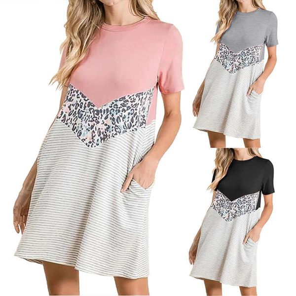 casual dresses 2021 spring and summer women's short sve leopard drs, Black;gray
casual dresses 2021 spring and summer women's short sve leopard drs, Black;gray