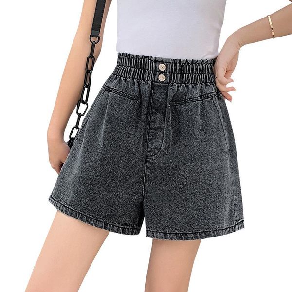 women's shorts denim high elastic waist short jeans loose plus size 2021 summer casual female pants washed ladies, White;black
women's shorts denim high elastic waist short jeans loose plus size 2021 summer casual female pants washed ladies, White;black